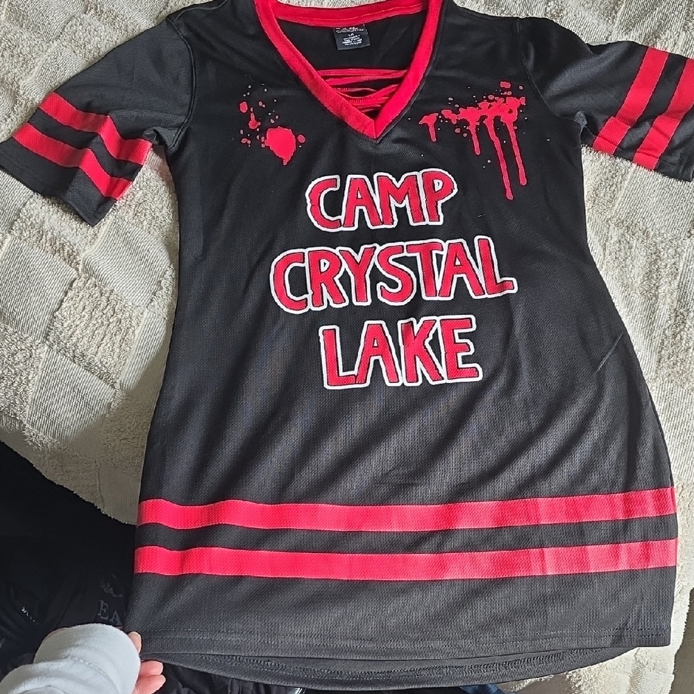 Camp Crystal Lake Women's Jersey Dress - Black and Red